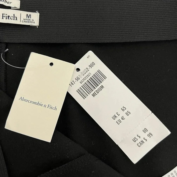 Abercrombie & Fitch Vegan Leather High Waisted Flared Split Hem Pants Black M - Picture 9 of 11